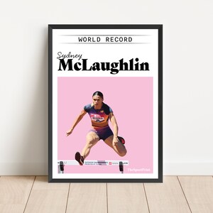 Sydney McLaughlin World Record Poster Print Running Hurdles Athletics Sport Art image 7