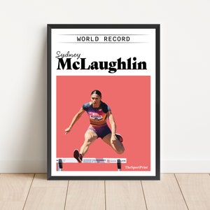 Sydney McLaughlin World Record Poster Print Running Hurdles Athletics Sport Art image 8