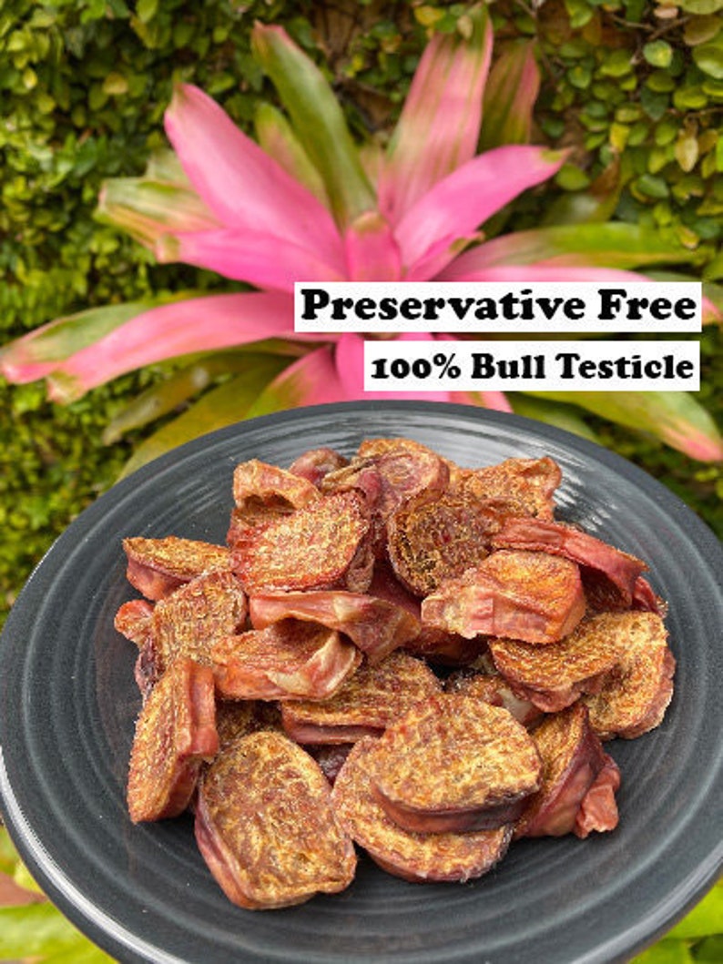 Dehydrated 100 Bull Testicle Dog Treats 3oz Preservative Etsy