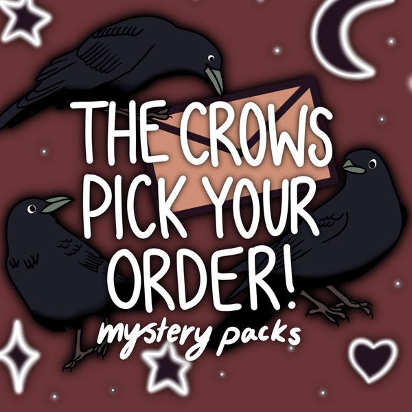 Cuervos Elige tu PEDIDO MISTERIOSO - 10 niveles / Leer descripción completa / Paquete de calcomanías misteriosas, Caja misteriosa, Brujería, Gótico, Pájaros, Gato, Cuervos, Cuervo
