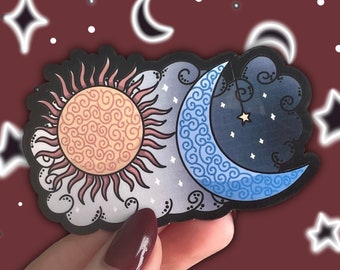 62PCS Sun And Moon Stickers Celestial Vinyl Waterproof...
