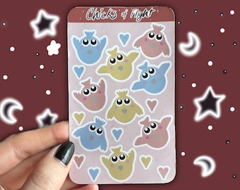 Chicks of Flight Sticker Sheet | Spring Bird, Easter, Baby Bird, Cute Bird Stickers, Water Resistant, Bird Lover Gift, Bird Watching