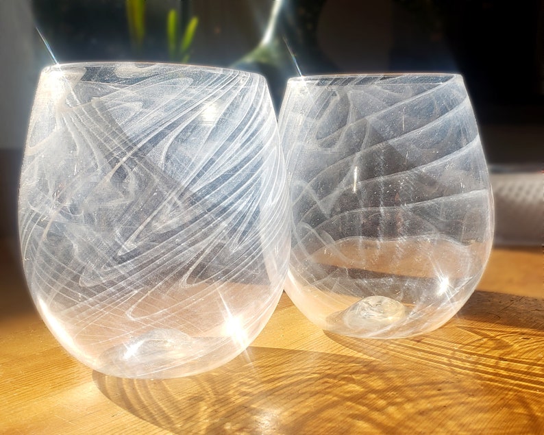 Stemless Wine Glass in Misty White
