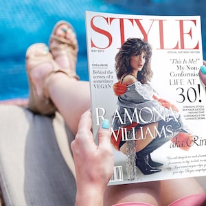 Custom fashion magazine cover displayed in a frame as elegant personalized wall art