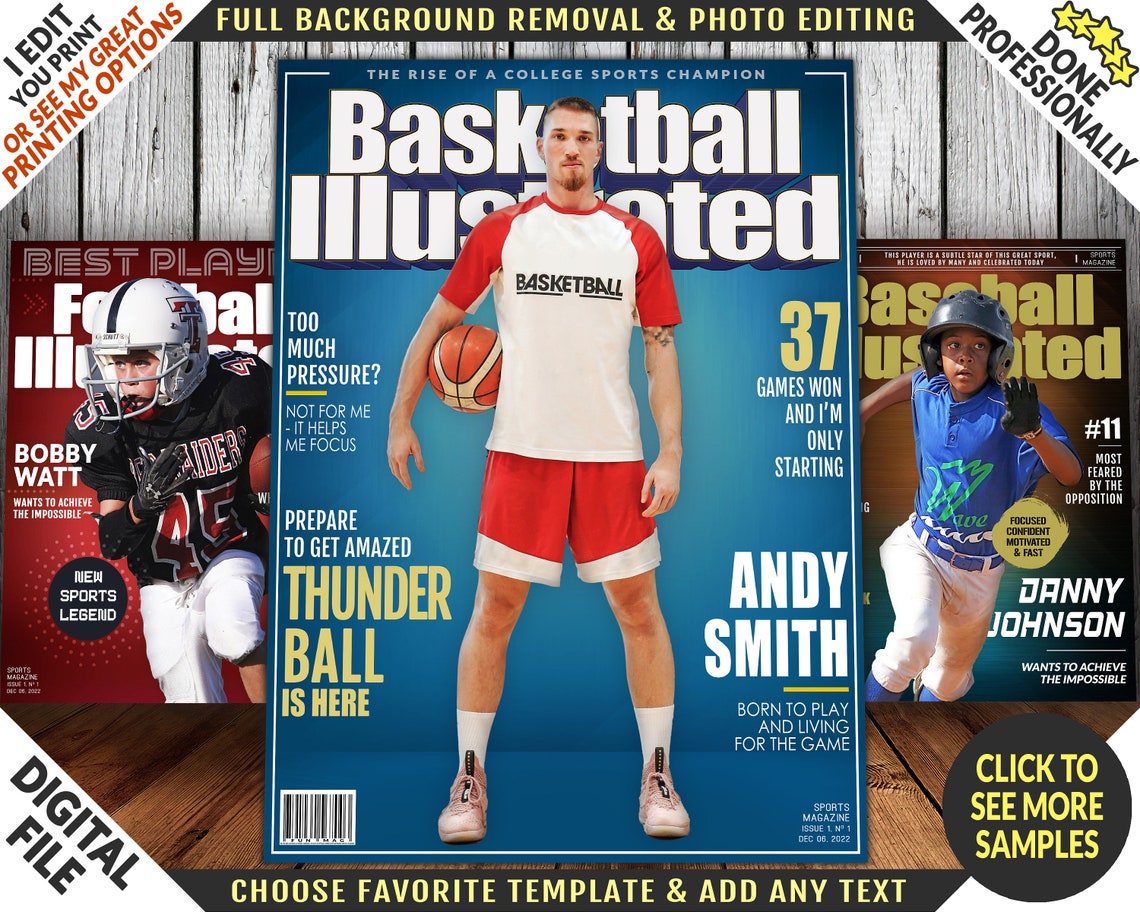 Sports Gifts for Him or Her Custom Magazine Cover Sports Etsy