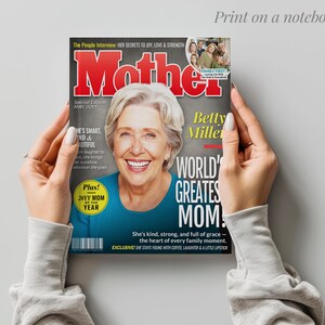 Portada de revista personalizada para mamá, regalos personalizados para mamá, regalos del Día de la Madre para mamá, retrato, regalo especial de cumpleaños para mamá, regalo para la abuela. imagen 10