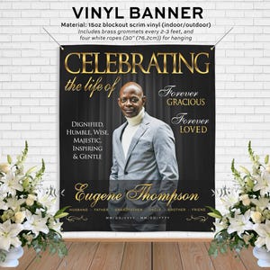 Celebration of Life Backdrop, Elegant Memorial Banner, Personalized in ...