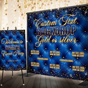 Fondo personalizado para cualquier evento, letrero de bienvenida personalizado, pancarta personalizada con repetición para cumpleaños, jubilaciones, graduaciones y aniversarios.