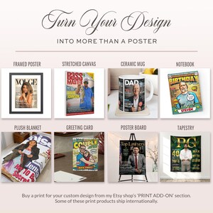 Custom Magazine Poster Fitness Gifts for Him, Funny Fathers Day Gift for Dad, Personalized Sports Wall Art, Birthday Gifts for Boyfriend image 10