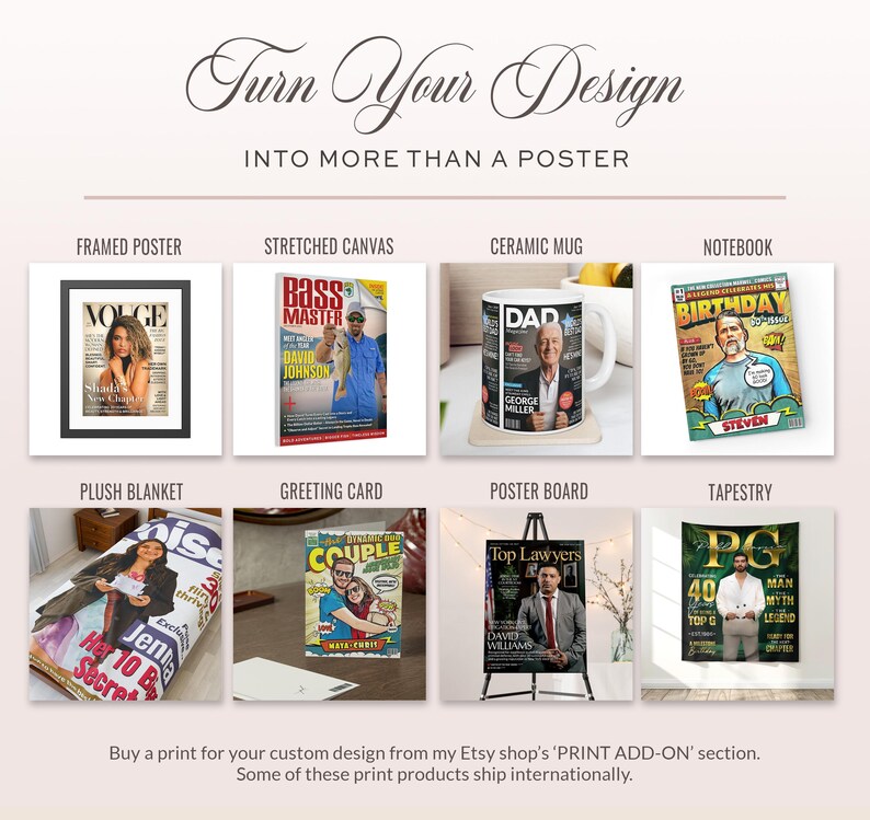 Custom Magazine Poster Fitness Gifts for Him, Funny Fathers Day Gift for Dad, Personalized Sports Wall Art, Birthday Gifts for Boyfriend image 10
