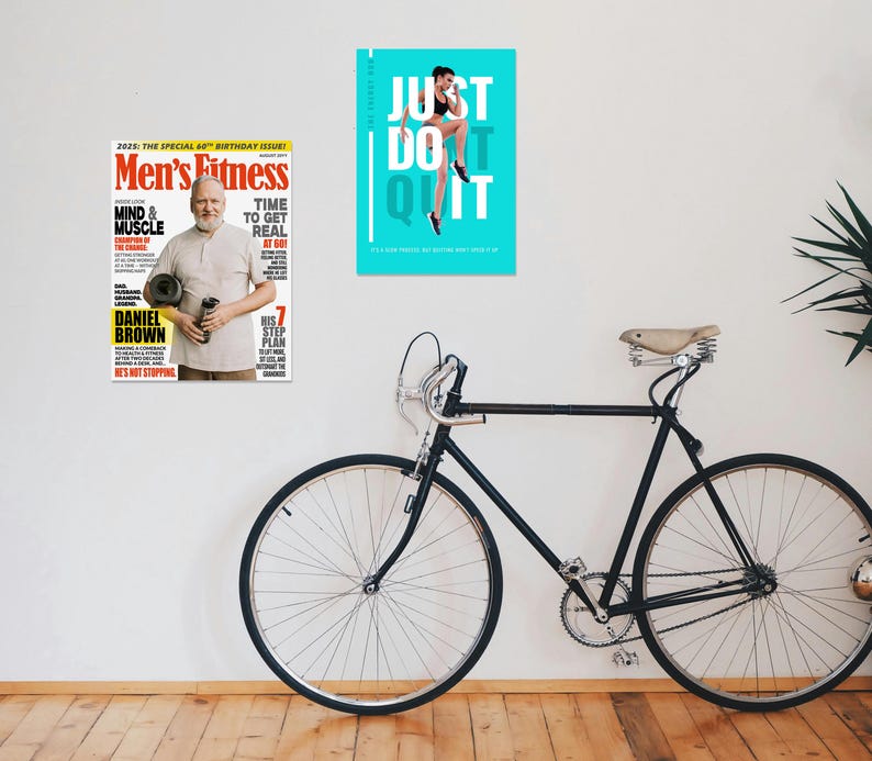 Custom Magazine Poster Fitness Gifts for Him, Funny Fathers Day Gift for Dad, Personalized Sports Wall Art, Birthday Gifts for Boyfriend image 7