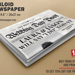 12 Pages Newspaper Template Download Black White Fake - Etsy