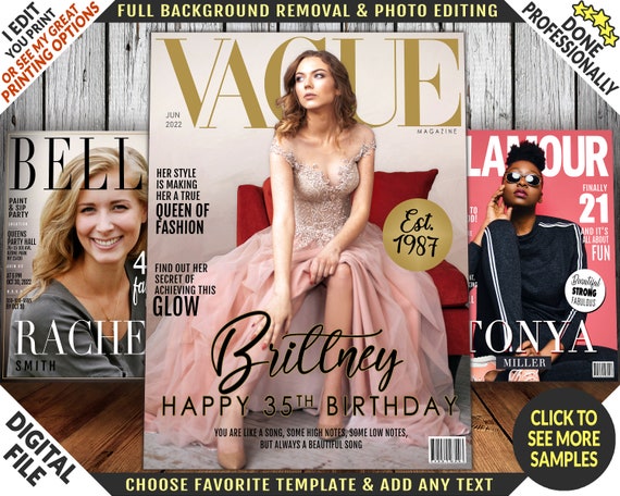 21st Birthday Gift for Her Custom Magazine Cover 50th Birthday Gift for Women Birthday Queen 30th 40th 50th 60th 70th 80th 90th Il_570xn