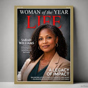 Custom Magazine Cover 50th 60th Birthday Gift for Women, Personalized Anniversary Gifts for Her, Custom Woman of the Year Magazine Poster
