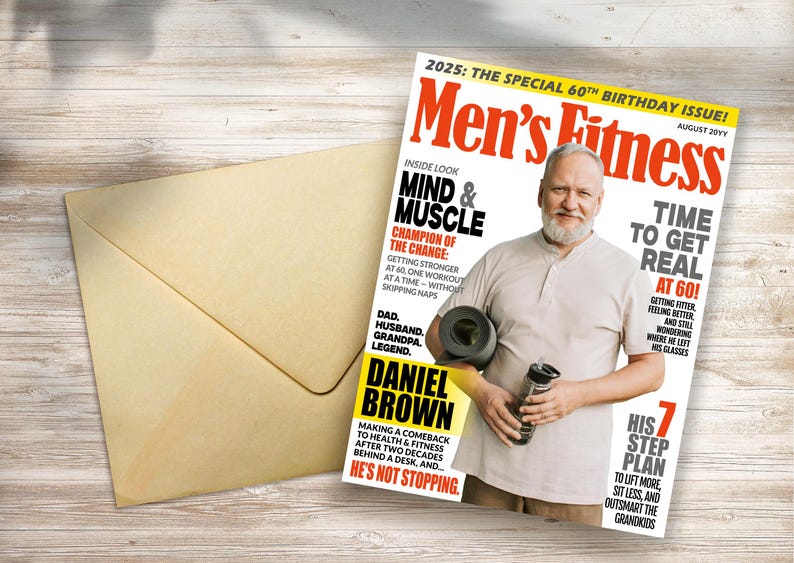 Custom Magazine Poster Fitness Gifts for Him, Funny Fathers Day Gift for Dad, Personalized Sports Wall Art, Birthday Gifts for Boyfriend image 9