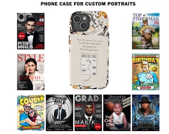 Phone Tough Case Printing and Shipping Service for your Custom Portrait made by PhotoDigiStudio, High Quality Print,