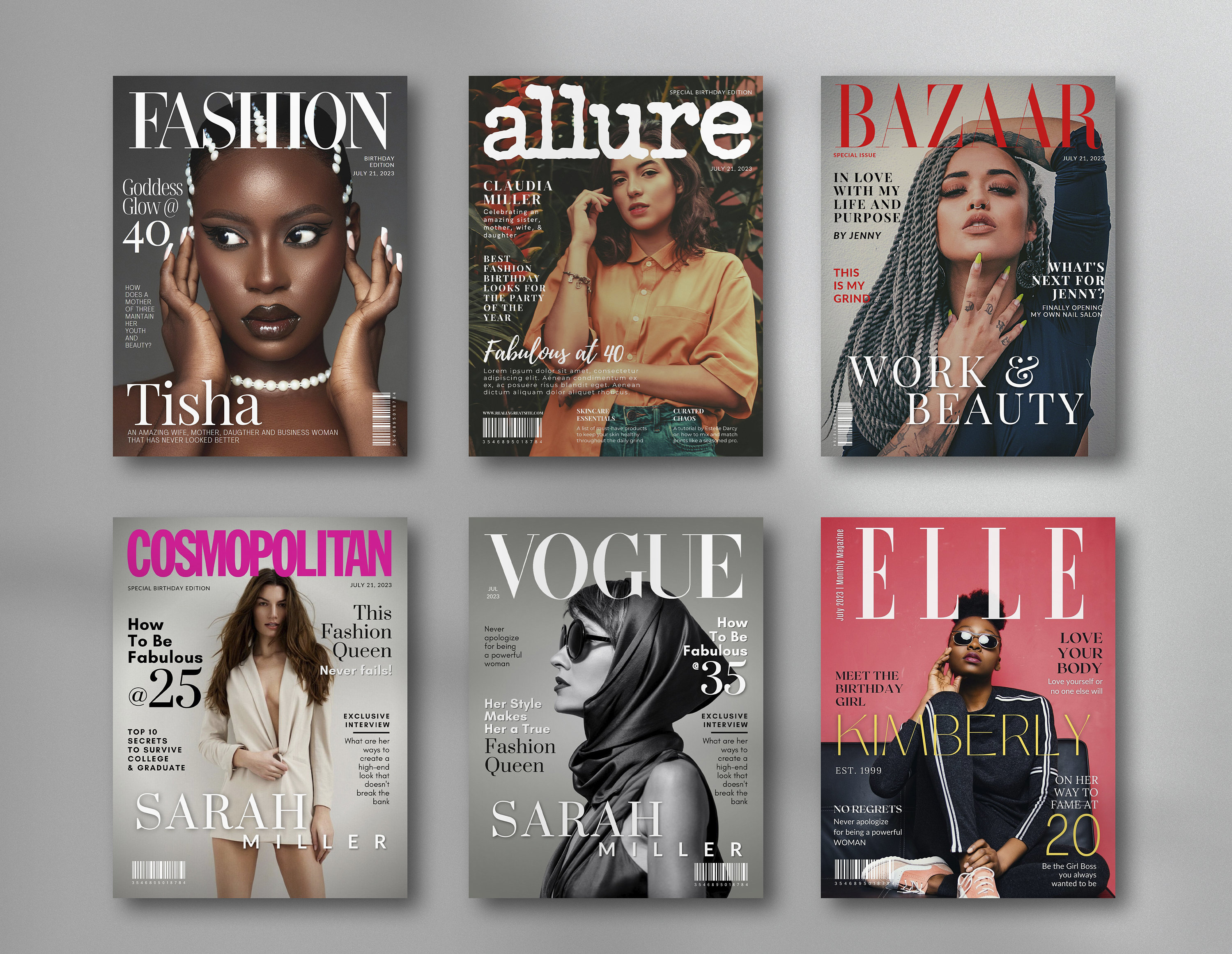 Fashion Magazine Cover Template Bundle Custom Magazine Cover Etsy UK