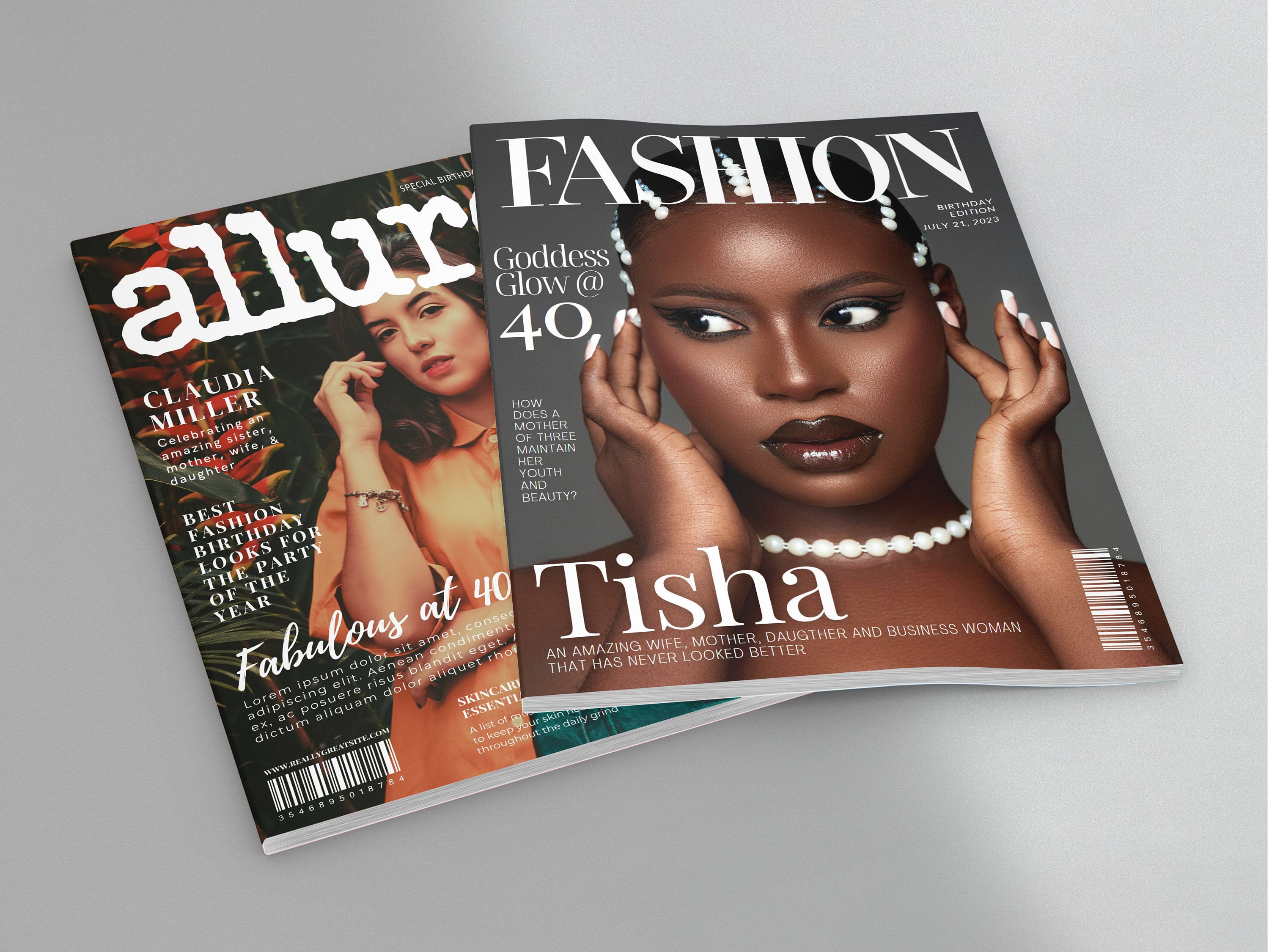 Fashion Magazine Cover Template Bundle Custom Magazine Cover Etsy
