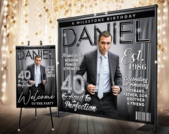 Sfondo Fotografico Per Festa Compleanno – Tema Cantiere Con Escavatore – 150x90 Cm – Telo In Vinile Per Decorazione Tavolo E Cake Table