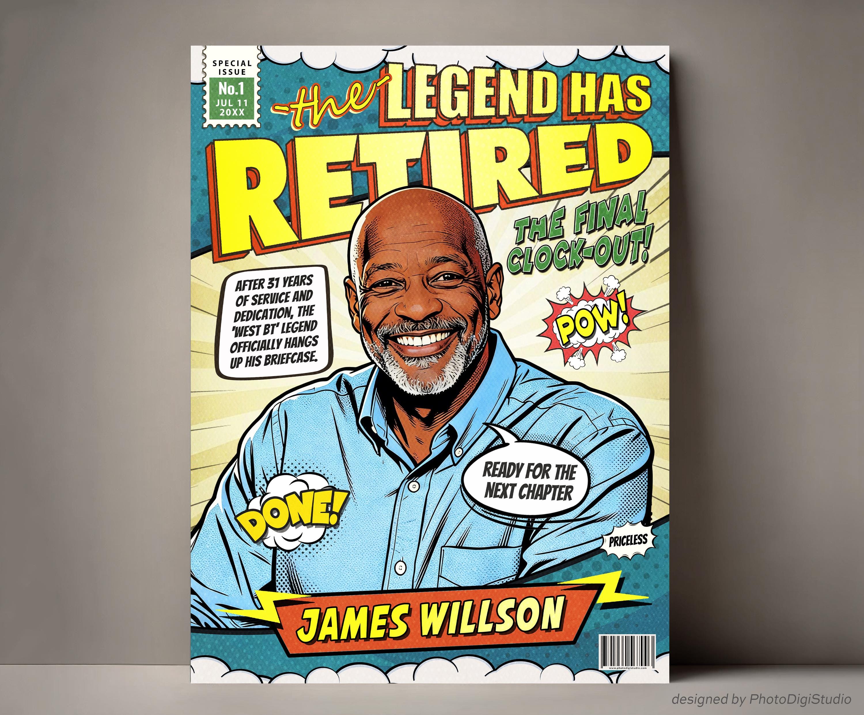 Personalized Retirement Comic Cover