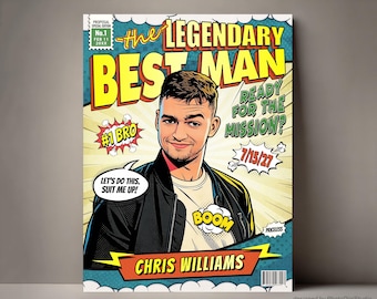 Custom Comic Book Cover Best Man Proposal, Groomsmen Proposal, Best Man Gifts, Groomsmen Gifts, Portrait Cartoon Personalized Gifts for Him