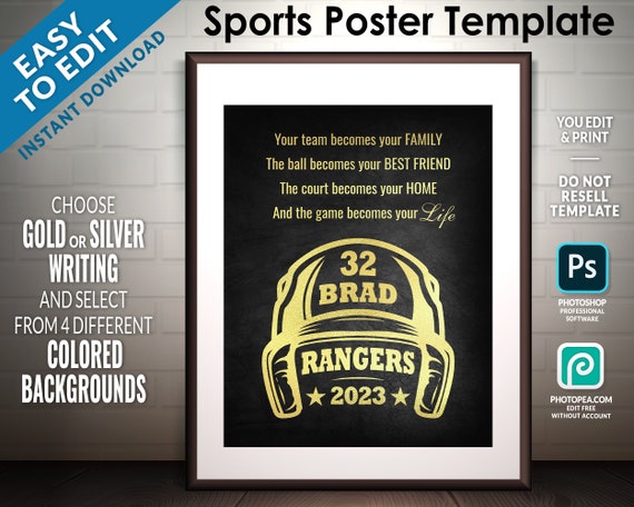 Baseball Poster TEMPLATE, Baseball Senior Night Gifts, Senior Gifts, Baseball Coach Gift, Baseball Senior 2023, Sports Poster Template PSD Il_570xn