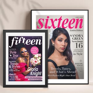 Sweet Sixteen Gifts, Teen Custom Magazine Cover, 16th Birthday Gift for Girl, 17th 18th Birthday Gifts Teenage Girl Gifts Personalized Gifts