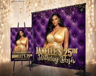 Tufted Custom Photo Backdrop, Personalized Welcome Sign, Custom Step and Repeat Banner for Birthday, Retirements, Graduation, Anniversary
