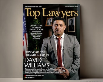 Custom Lawyer Gifts Lawyer Magazine Poster, Personalized Birthday Gift for Lawyer Promotion or Retirement, Law Graduation Gift Office Decor