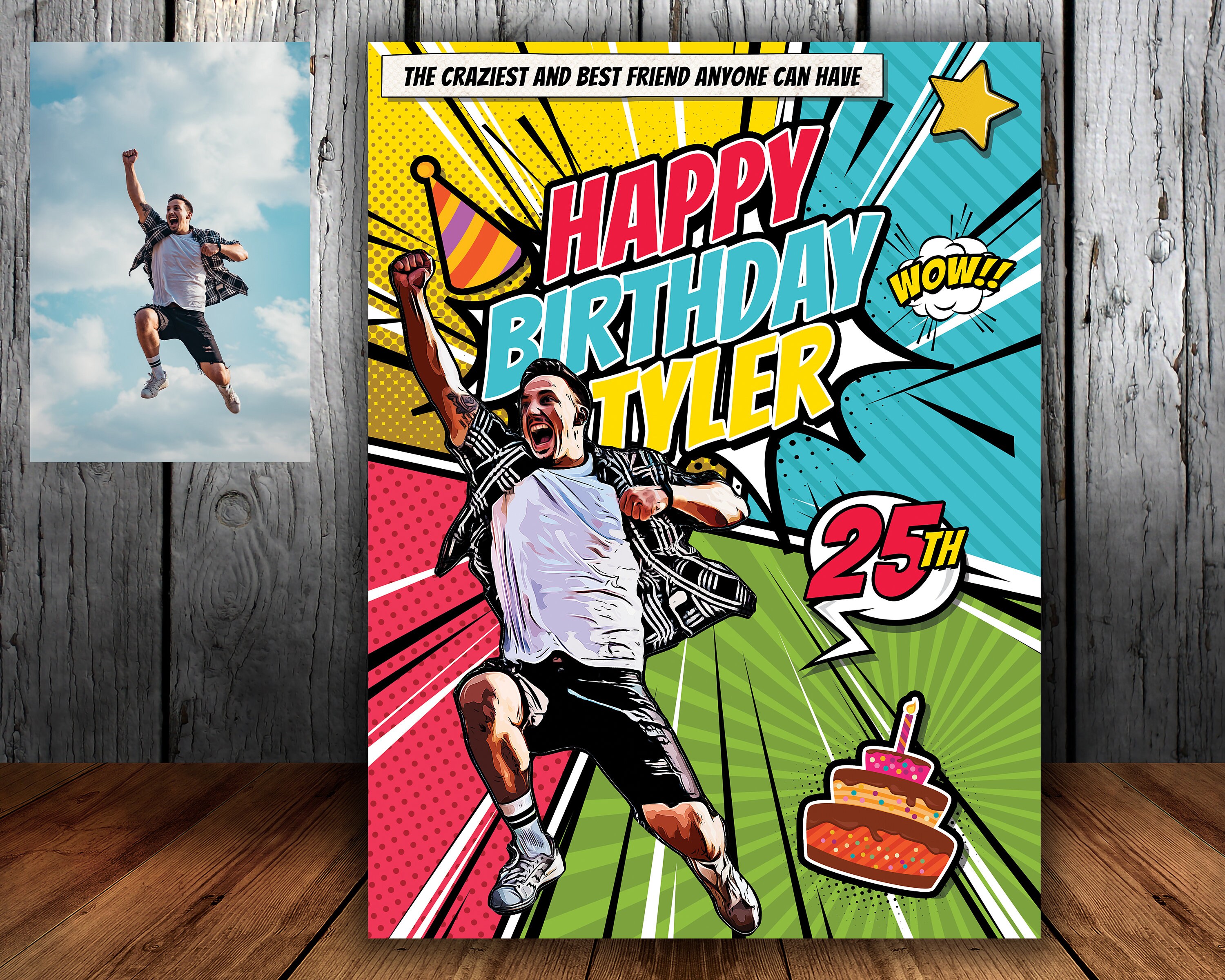 Funny Birthday Card for Him or Her Custom Comic Book Style - Etsy