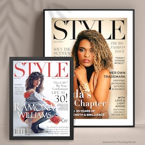 Custom fashion birthday magazine cover for her, personalized photo poster, stylish birthday gift for women