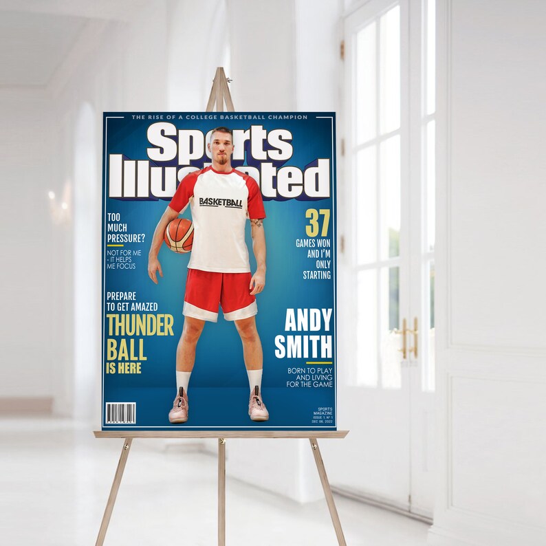 Sports Gifts for Him or Her Custom Magazine Cover Sports Etsy