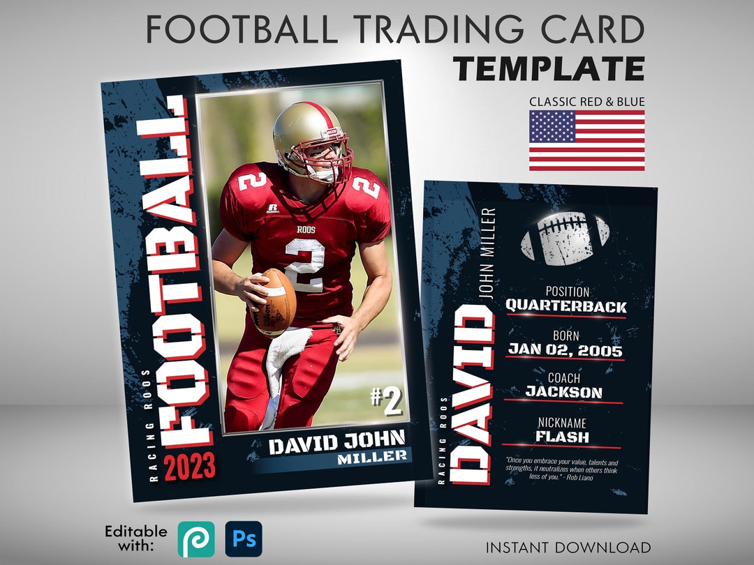 Custom Football Card Template Football Trading Card Template PSD Custom Football Card Template Football Trading Card Template PSD