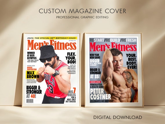 Custom Magazine Cover Funny Birthday Gifts for Him Fitness -  Israel