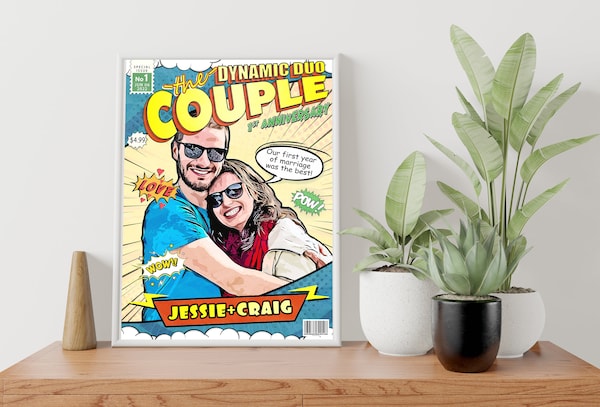 custom comic book cover for valentines day 
