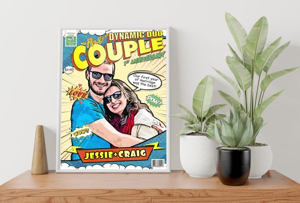 custom comic book cover for valentines day 