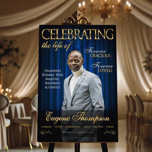 Celebration of Life Backdrop, Elegant Memorial Banner, Personalized in ...