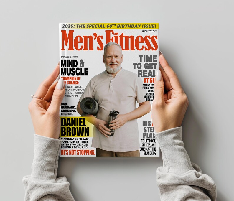 Custom Magazine Poster Fitness Gifts for Him, Funny Fathers Day Gift for Dad, Personalized Sports Wall Art, Birthday Gifts for Boyfriend image 8