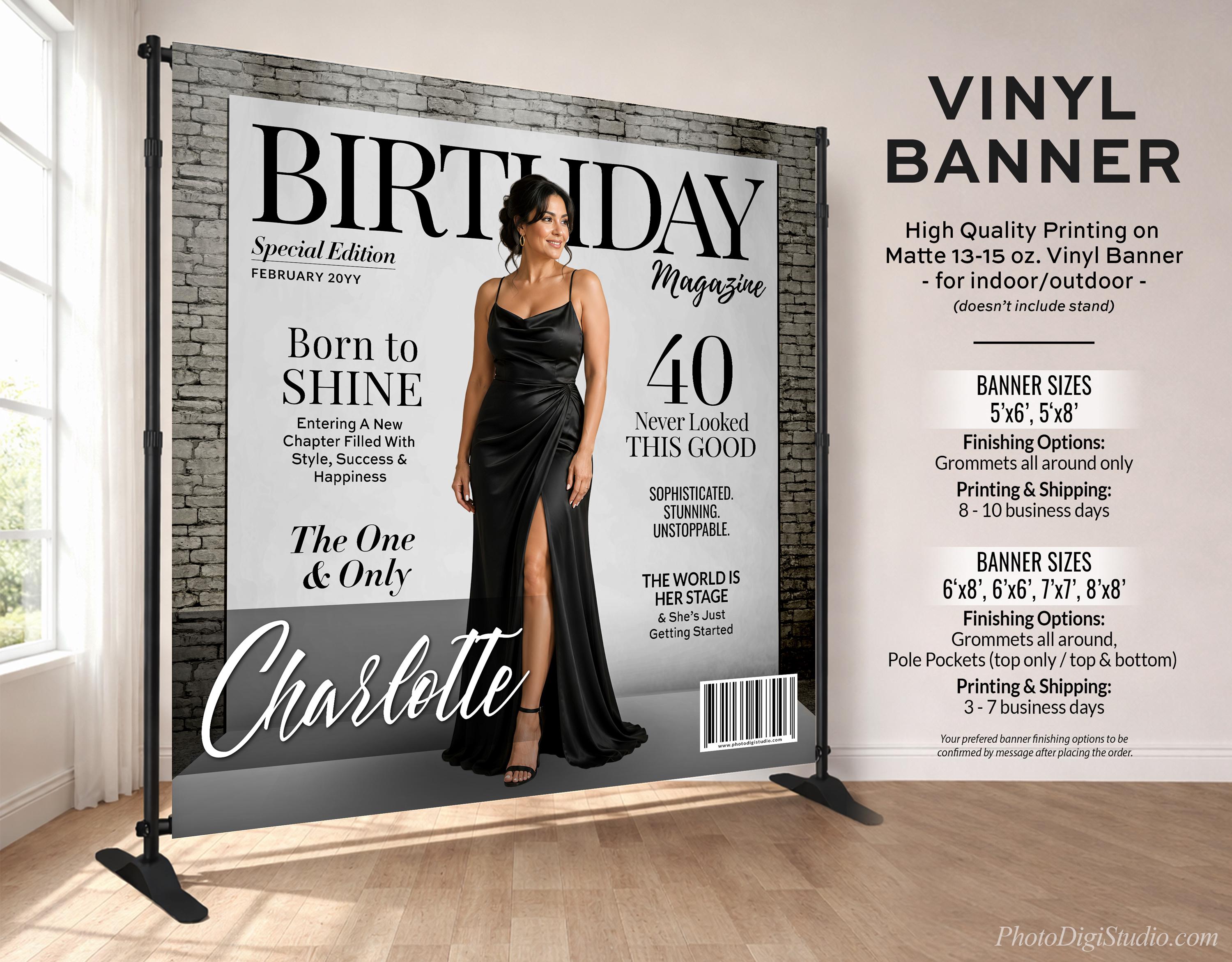 Customized Magazine Backdrop Fashion Magazine Backdrop With Photo, Custom Birthday Backdrop for ...