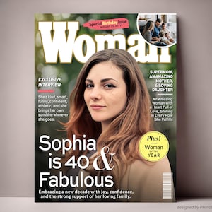 Custom People Magazine Cover for Women, Personalized Gifts for Her, Anniversary Gift for Wife, Unique Birthday Gift Idea, Magazine Portrait