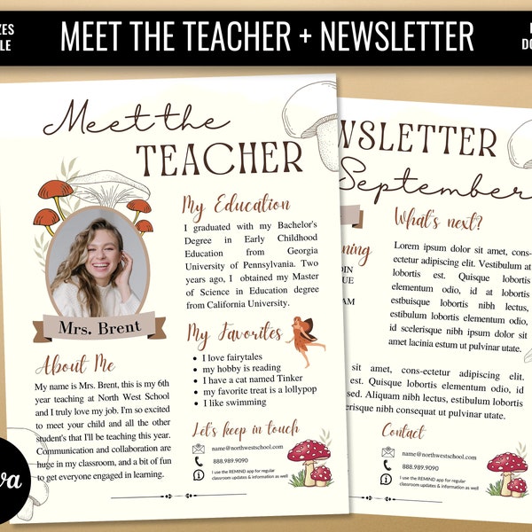 Canva Template Meet The Teacher Etsy