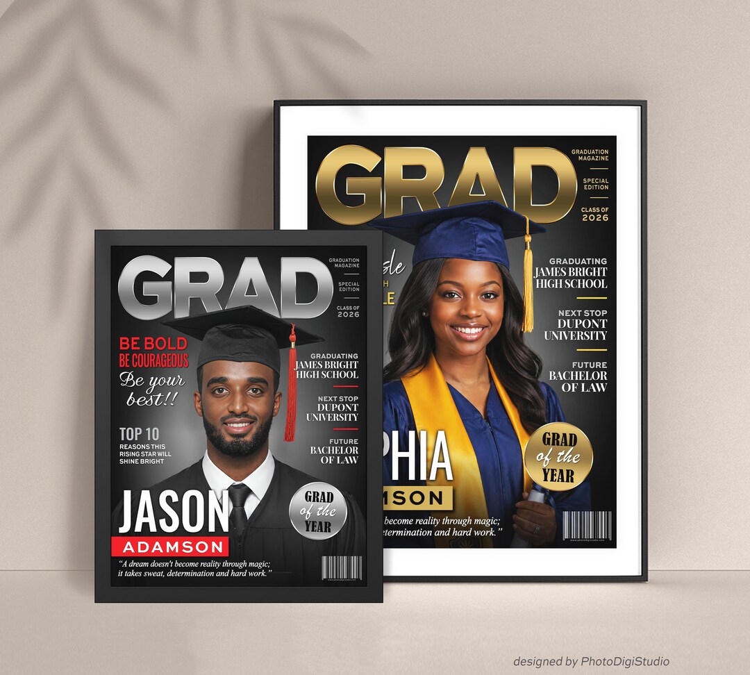 Custom Graduation Magazine Cover, Custom Graduation Gifts for Him or ...