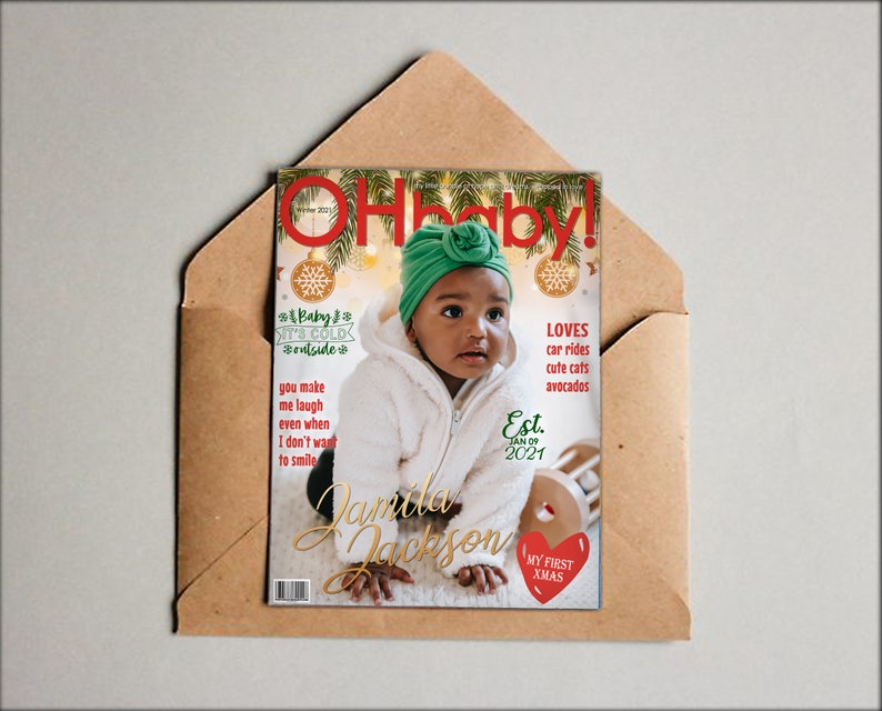 Custom Baby Magazine Cover Digital Baby Portrait First Etsy