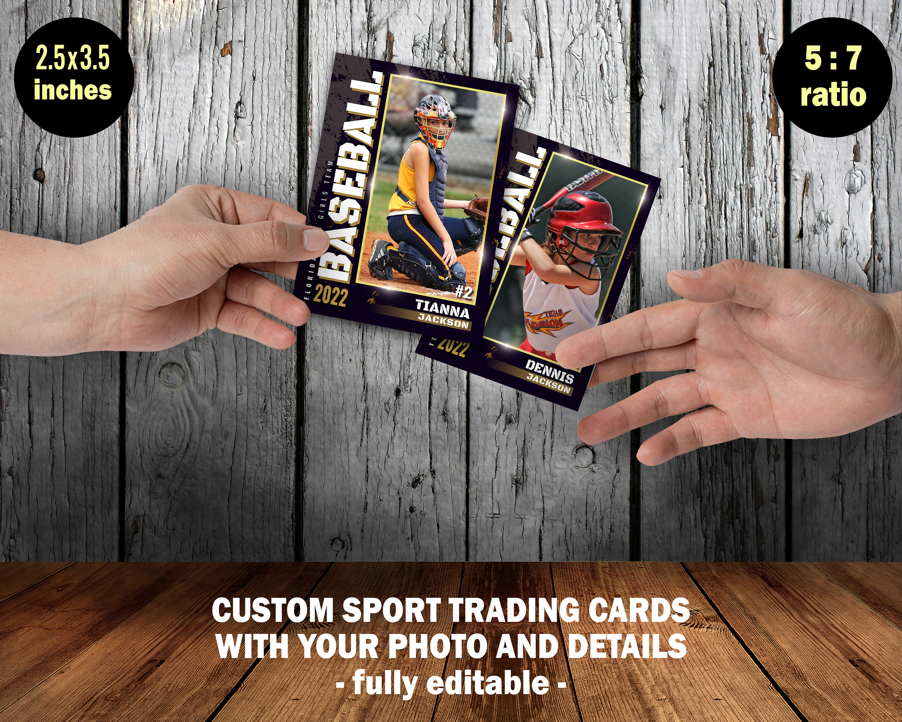 Baseball Cards Template Trading Card Template Grunge and - Etsy