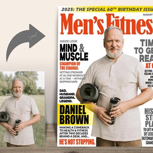 Custom Magazine Poster Fitness Gifts for Him, Funny Fathers Day Gift for Dad, Personalized Sports Wall Art, Birthday Gifts for Boyfriend image 2