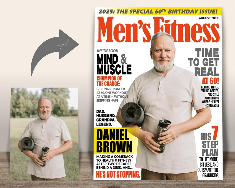 Custom Magazine Poster Fitness Gifts for Him, Funny Fathers Day Gift for Dad, Personalized Sports Wall Art, Birthday Gifts for Boyfriend image 2