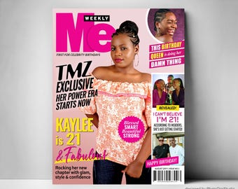 Custom Magazine Cover, Personalized 21st Birthday Gifts, 18th Birthday Gift for Her, Daughter 21st Birthday Decorations, 30th Birthday Card