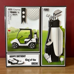 3D Handmade golf sports birthday card for male or female, man or woman, boy or girl