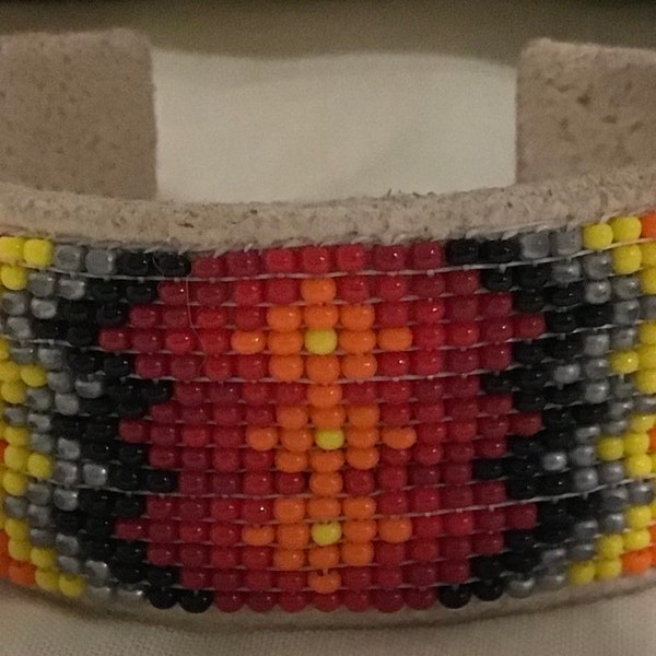 Vintage Southwestern Hand Beaded Cuff Bracelet