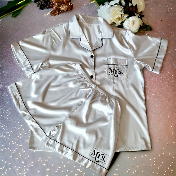 Bridal Party Personalised Pyjamas - wedding day morning, hen party, bridesmaid, flower girl, bride, mother of the bride, maid of honour